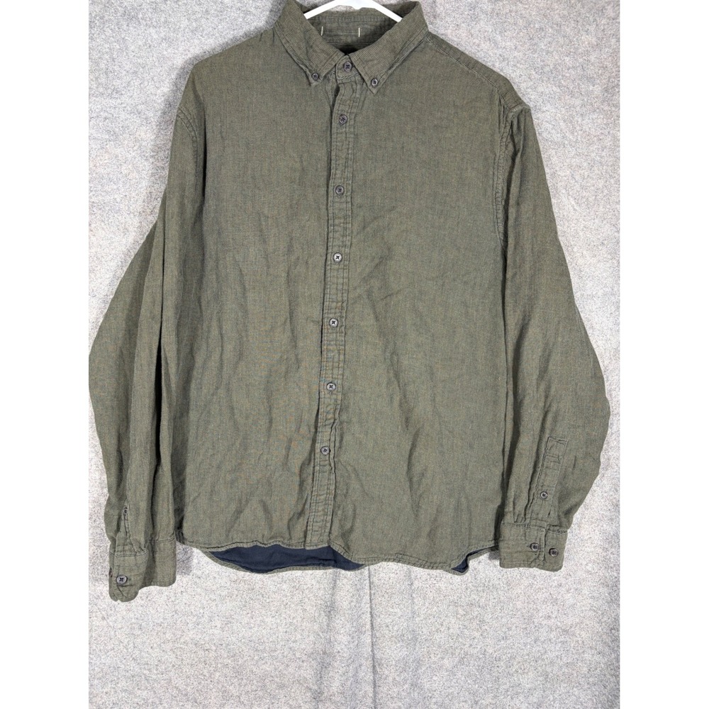 Banana Republic Mens XL Olive Green Corduroy Button Down Shirt Standard Fit